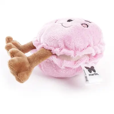 Martin hondenknuffel macaron 17 x 8 x 5 cm – pluche met pieper - Afbeelding 5