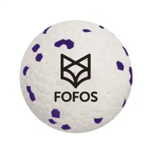 Fofos Super Stuiter hondenbal 7 cm – wit/paars, drijvend - Afbeelding 1