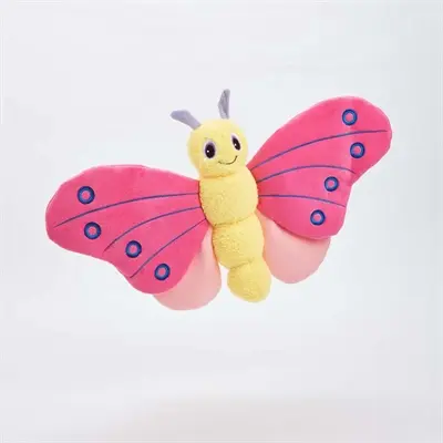 Fofos Jumbo hondenknuffel vlinder roze 25 x 38 x 10 cm – met pieper