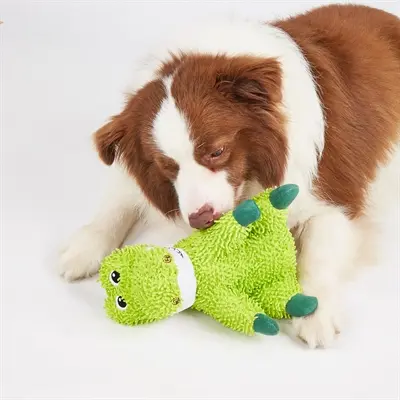 Fofos Tough Toy alligator 18,5 x 15,5 x 24,5 cm – chenille, met pieper - Afbeelding 5
