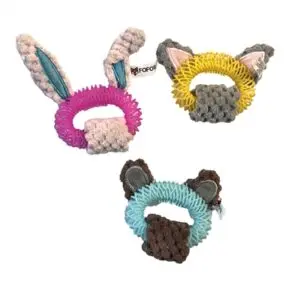 Fofos Tiny Triple Ears kattenspeeltjes 3 stuks – polyester met kattenkruid - Afbeelding 1