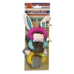 Fofos Tiny Triple Ears kattenspeeltjes 3 stuks – polyester met kattenkruid - Afbeelding 4