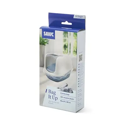 Savic kattenbakzakken Bag It Up Jumbo – 6 stuks, voor grote kattenbakken