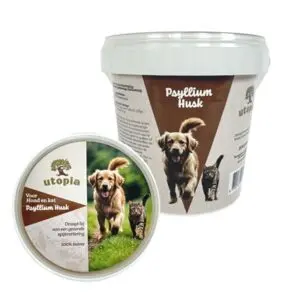 Utopia psyllium husk 500 g – vezelrijk supplement voor hond en kat - Afbeelding 1