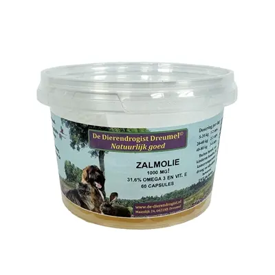 Dierendrogist zalmolie 60 capsules – omega 3 voor honden