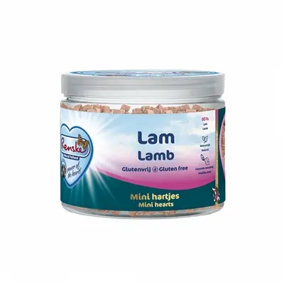 Renske Mini Hartjes Lam 100g - Graanvrije Hondensnacks