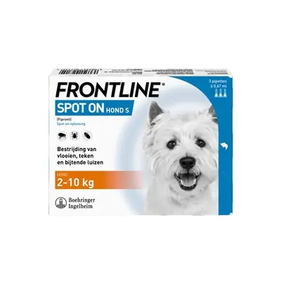Frontline Hond spot-on S 2-10 kg – 3 pipetten tegen vlooien en teken