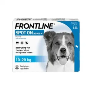 Frontline Hond spot-on M 10-20 kg – 3 pipetten tegen vlooien en teken - Afbeelding 1