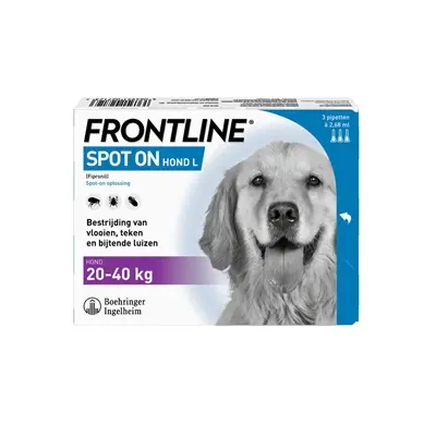 Frontline Hond spot-on L 20-40 kg – 3 pipetten tegen vlooien en teken