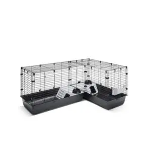 Savic Cubix Corner knaagdierkooi zwart 146,5/100 x 50 x 63,5 cm – L-vorm - Afbeelding 1