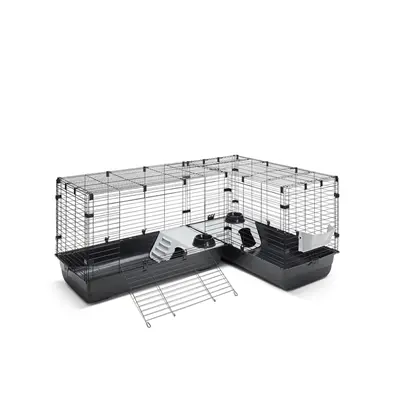 Savic Cubix Corner knaagdierkooi zwart 146,5/100 x 50 x 63,5 cm – L-vorm