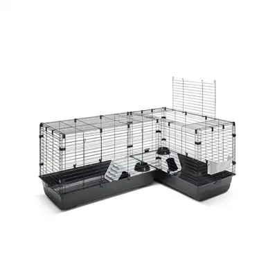 Savic Cubix Corner knaagdierkooi zwart 146,5/100 x 50 x 63,5 cm – L-vorm - Afbeelding 5