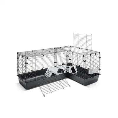 Savic Cubix Corner knaagdierkooi zwart 146,5/100 x 50 x 63,5 cm – L-vorm - Afbeelding 6