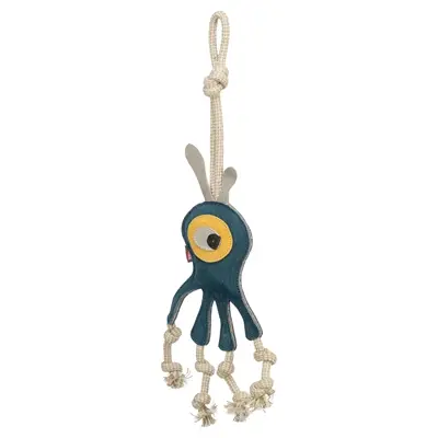 Trixie monster leer met touw 47 cm – kauwspeeltje zonder piep