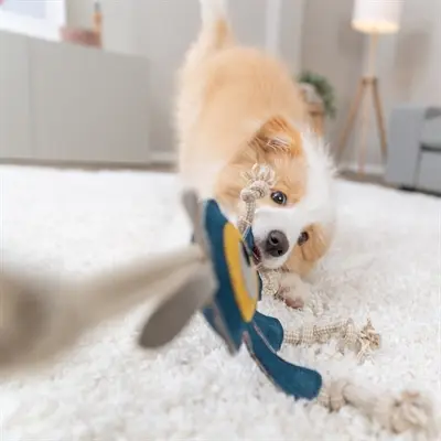 Trixie monster leer met touw 47 cm – kauwspeeltje zonder piep - Afbeelding 7