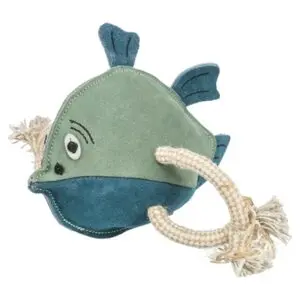 Trixie vis leer met touw 28 cm – hondenspeeltje zonder piepgeluid - Afbeelding 1