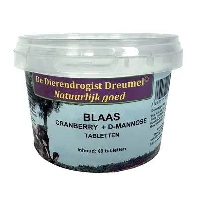 Dierendrogist blaas cranberry + D-mannose 60 stuks – voor honden