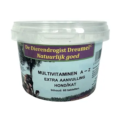 Dierendrogist multivitamine A-Z 60 stuks – hond en kat