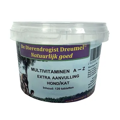 Dierendrogist multivitamine A-Z 120 stuks – hond en kat