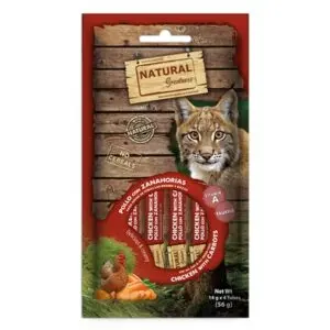 Natural Greatness kattensnack kip met wortel 4 x 14 g – Vision Support - Afbeelding 1