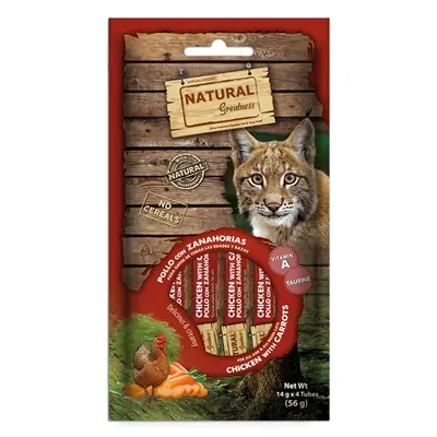 Natural Greatness kattensnack kip met wortel 4 x 14 g – Vision Support