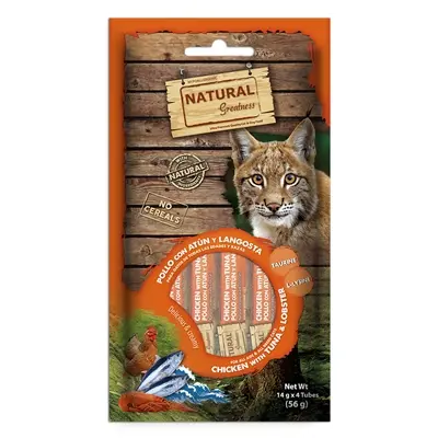 Natural Greatness kattensnack kip, tonijn, kreeft 4 x 14 g – Immune Support