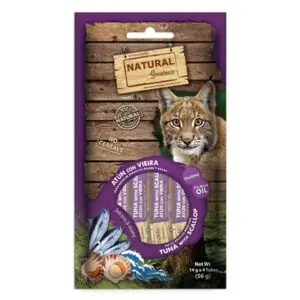 Natural Greatness kattensnack tonijn met coquille 4 x 14 g – Brain Support - Afbeelding 1