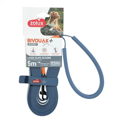 Zolux Bivouak sleeplijn plat siliconen blauw 5 m x 1,5 cm