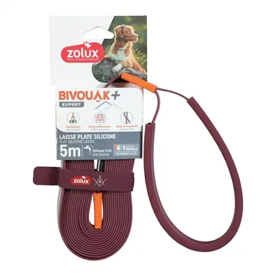 Zolux Bivouak sleeplijn plat siliconen rood 5 m x 1,5 cm