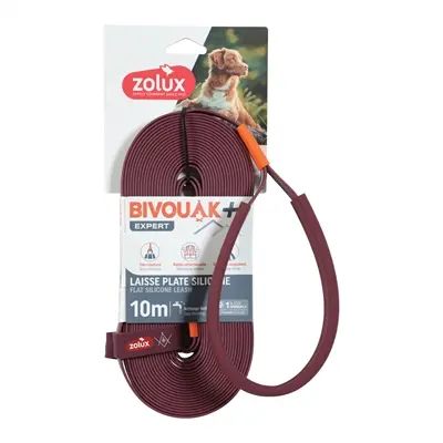 Zolux Bivouak sleeplijn plat siliconen rood 10 m x 1,5 cm