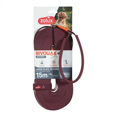 Zolux Bivouak sleeplijn plat siliconen rood 15 m x 1,5 cm