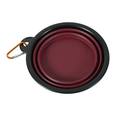 Zolux Bivouak opvouwbare voerbak siliconen rood 1 l – met karabijnhaak