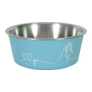 Zolux Love voerbak blauw 400 ml – RVS binnenkant, voor honden - Afbeelding 1