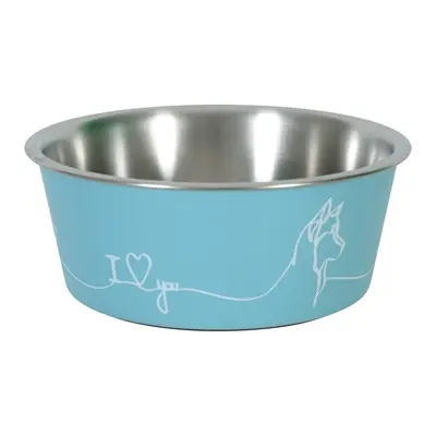 Zolux Love voerbak blauw 400 ml – RVS binnenkant, voor honden