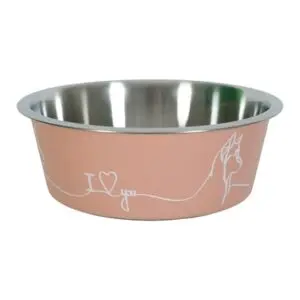 Zolux Love voerbak roze 1200 ml – RVS binnenkant, voor honden - Afbeelding 1