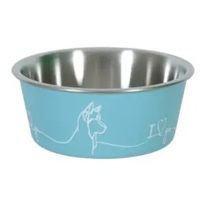 Zolux Love voerbak blauw 1700 ml – RVS binnenkant, voor honden - Afbeelding 1