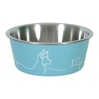 Zolux Love voerbak blauw 1700 ml – RVS binnenkant, voor honden
