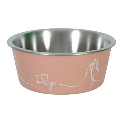 Zolux Love voerbak roze 1700 ml – RVS binnenkant, voor honden