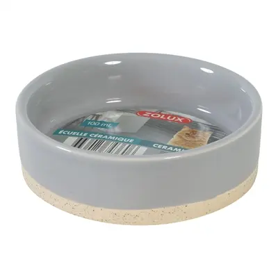 Zolux Olaria voerbak kat keramiek grijs 100 ml – antislip