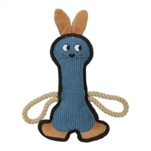 Zolux Buddy konijn hondenspeeltje blauw 27 x 5 x 33 cm – pluche, piepend - Afbeelding 1