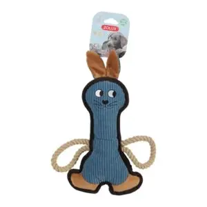 Zolux Buddy konijn hondenspeeltje blauw 27 x 5 x 33 cm – pluche, piepend - Afbeelding 4