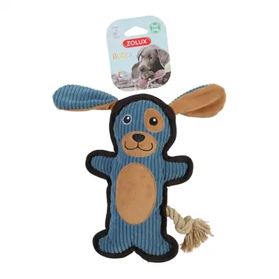 Zolux Buddy hond hondenspeeltje blauw 20 x 5 x 23 cm – pluche, piepend