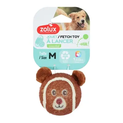 Zolux tennisbal beer M 6 cm – hondenspeelgoed met pieper