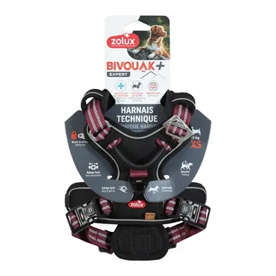 Zolux Bivouak hondentuig rood XS 33-43 cm – tot 5 kg