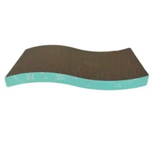 Easypets krabkarton Wave turquoise met catnip - Afbeelding 1