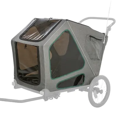 Trixie hoes voor fietskar grijs/salie – waterafstotend polyester