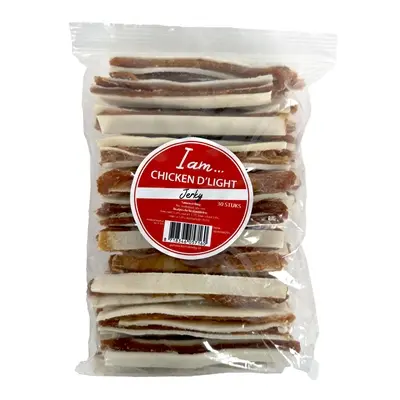 I Am Chicken D'Light Jerky hondensnack 30 stuks – kip en runderhuid