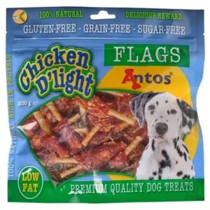Antos Chicken D'Light Flags 300 g – hondensnack kip en runderhuid - Afbeelding 1