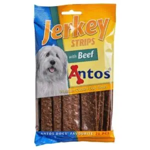 Antos Jerky Strips rund 20 stuks (200 g) – zachte vleessnacks - Afbeelding 1
