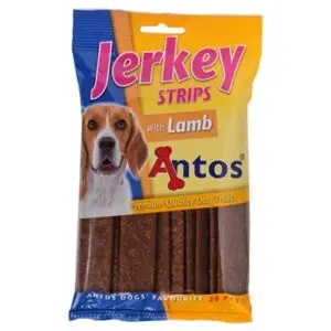 Antos Jerky Strips lam 20 stuks (200 g) – zachte vleessnacks - Afbeelding 1